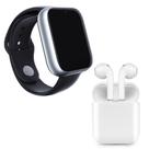 Kit 1 Smartwatch A1 Prata + 1 Fone Bluetooth I9s Tws Branco