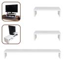 Kit 1 Suporte Base Monitor 15x90x20cm + 2 Suporte Monitor 10x35x20cm MDF Branco