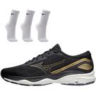 Kit 1 Tênis de Corrida Masculino Mizuno Wave Falcon 5 e 3 Pares de Meia Cano Médio Kit 1 Tênis de Corrida Masculino Mizuno Wave Falcon 5 e 3 Pares de Meia Cano Médio