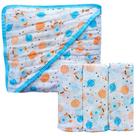 Kit 1 Toalha de Banho Bebê Soft C/Capuz De Fralda 3 camadas + 3 Fraldas de Ombro Estampada Menino Menina
