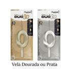Kit 1 Vela 3D Numéricas Vella Duo Popper Dourada ou Prata Festa Aniversario