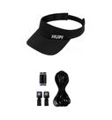 Kit 1 Viseira de Corrida e 1 Cadarço Elástico HUPI Preto Liso