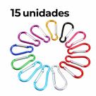 Kit 10/15 Chaveiro Mosquetão Com Trava E Rosca Alumínio Camping Escalada 5cm -