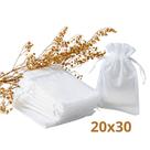 Kit 10/50/100 Un Saco Saquinho Organza Tule Lembrancinhas 7x9 9x12 10x15 Branco Festa Casamento Tamanho:20x30Quantidade