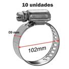 Kit 10 Abraçadeira Zincada Fita 9mm - 3.1/4 X 4 (83 x 102mm)
