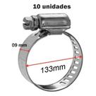 Kit 10 Abraçadeira Zincada Fita 9mm - 4.1/2 x 5.1/4 (114 x 133mm)