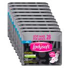 Kit 10 Absorvente Ladysoft Noturno Suave Com Abas Com 28 Unidades