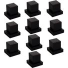 Kit 10 Acabamento Metal Quadrado Preto Black