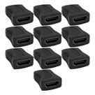 Kit 10 Adaptadores HDMI Fêmea X Fêmea Emenda Extensor AL Preto