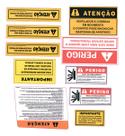 Kit 10 Adesivos de Advertência Compatível Case 580N