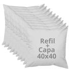Kit 10 Almofadas Brancas 40x40 com Refil + Capa Conforto e Estilo para Sua Decoração