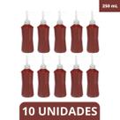 Kit 10 Almotolia Pisseta Marrom Plástico 250ml Jprolab
