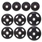 Kit 10 Anilhas Elite Emborrachada 4 Grips 50kg