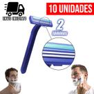 Kit 10 Aparelho de Barbear Descartável com 2 Lâminas e Lubrificante Barba Cabelo e Corpo