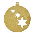Kit 10 Aplique Bola de Natal 3 Estrela 8,7cm Mdf Madeira