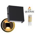 Kit 10 Arandela Mini Slim 2 Focos 10x12x4cm Bivolt Com Lâmpada G9 Interna Externa Muro Parede - 143 Kit 10 Arandela Mini Slim 2 Focos 10x12x4cm Bivolt Com Lâmpada G9 Interna Externa Muro Parede - 143