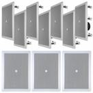 Kit 10 Arandelas Caixa de Som JBL 6W21RT Retangular 25 Watts Rms Embutir Teto Gesso 8 Ohms Branca