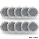 Kit 10 Arandelas Redonda Teto Com Alto Falante Hurricane TRIAK 6 6" Polegadas - Som Ambiente Gesso