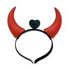 Kit 10 Arquinhos Tiara Diabinha Capetinha com Luz Halloween Carnaval Cor Preto-vermelho
