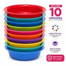 Kit 10 Bacias Plásticas de Feirante 700ml Redondas Multiuso Cozinha Frutas Saladas Cores Sortidas Kit 10 Bacias Plásticas de Feirante 700ml Redondas Multiuso Cozinha Frutas Saladas Cores Sortidas