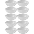 Kit 10 Bacias Plásticas Saladeiras 2,5L Essential Coza Brancas Potes Triangulares