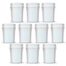 Kit 10 Baldes 24 Litros Branco Atóxico Alimentício c/ Tampa Lacre Hermética e Alça Plástica Kit 10 Baldes 24 Litros Branco Atóxico Alimentício c/ Tampa Lacre Hermética e Alça Plástica