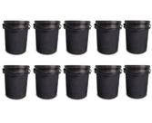 Kit 10 Baldes Baldinho 5L Com Tampa e Alça Plástica