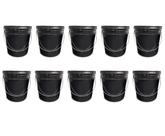 Kit 10 Baldes Preto 10 Litros Multiuso Com Tampo Hermético Vedante Lacre e Alça Plástica