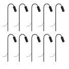 Kit 10 Balizadores Espetos de Chão Jardim Curvo Preto 65cm
