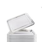 Kit 10 Bandeja Aço Inox Retangular 40x30 Rasa Restaurante