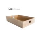 Kit 10 Bandeja Retangular M Lisa Alça Coração Para Café Da Manhã 30x20x6 MDF CRU