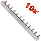 Kit 10 Barramento Pente Bifásico Isolado para Disjuntor com 12 Pinos de 63a