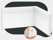 Kit 10 Barras de 1m Rodape Friso Moldura Decorativo de 100x10cm Branco Cod: ALUT020002 Alut By Avant