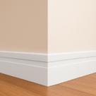 Kit 10 Barras de 1m Rodape Friso Moldura Decorativo de 100x10cm Branco Cod: ALUT020002 Alut By Avant