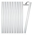 Kit 10 Bastões Agitador 5x300mm Vidro Maciço Ponta Lapidada Kit 10 Bastões Agitador 5x300mm Vidro Maciço Ponta Lapidada