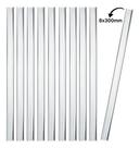 Kit 10 Bastões Agitador 8x300mm Vidro Maciço Ponta Lapidada Kit 10 Bastões Agitador 8x300mm Vidro Maciço Ponta Lapidada