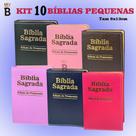 Kit 10 Bíblias Sagrada Pequena - Luxo Variadas 9x13 cm