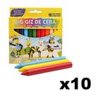 Kit 10 Big Giz De Cera - Gizão Jumbo Acrilex C/12 Uni
