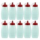 Kit 10 Bisnaga Pote Plástico Para Ketchup 220ml Com Tampa