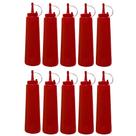 Kit 10 Bisnaga Pote Plástico Para Ketchup 400ml Com Tampa