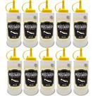 Kit 10 Bisnaga Pote Potinho Decorado Plástico Com Escrita Mostarda 350ml