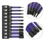 Kit 10 Bits Allen AMagnéticos de Impacto Hexagonal Aço S2 14 para Parafusadeiras Kit 10 Bits Allen AMagnéticos de Impacto Hexagonal Aço S2 14 para Parafusadeiras