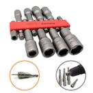 Kit 10 Bits Soquete Longo Parafusadeira e Furadeira Chave chanhão Sextavado Cachimbo de 4 5 6 7 8 9 10 11 12 e 13 mm
