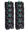 Kit 10 bloco contato zb2 be 101 1na verde sibratec