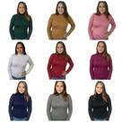 Kit 10 Blusas Femininas Gola Alta Manga Longa Segunda Pele, inverno