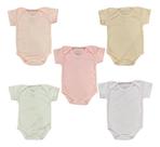 Kit 10 Bodies M/curta Bebê Menina Caneladinho Liso Sophie -