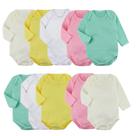 Kit 10 Body Bebê Manga Longa Liso Suedine Roupa Bebê Atacado