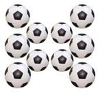 Kit 10 Bola De Vinil Dente De Leite Branco Com Preto De Futebol