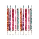 Kit 10 Boleadores de Duas Pontas Pontilhismo Decoração em Folhas de Ouro Nail Art Desenhos Design, Arte Sedução