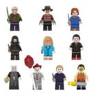 Kit 10 bonecos filme terror jason freddy chucky blocos de montar